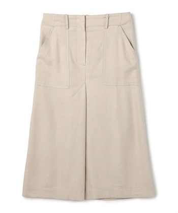【BLACK FRIDAY】麻×レーヨン混スカート(ベージュ-9号)