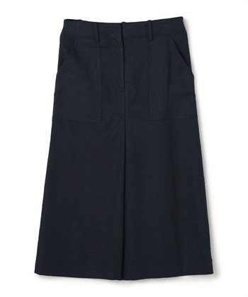 【BLACK FRIDAY】麻×レーヨン混スカート(ネイビー-9号)