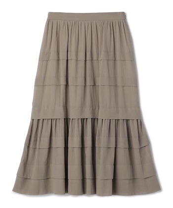 【BLACK FRIDAY】コットンシフォンティアードスカート(モカ-9号)