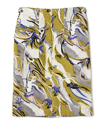 【BLACK FRIDAY】マーメイドプリントスカート(マスタード-9号)