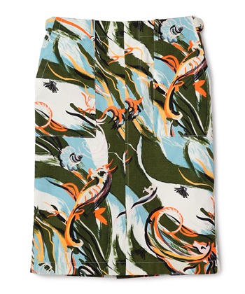 【BLACK FRIDAY】マーメイドプリントスカート(グリーン-9号)