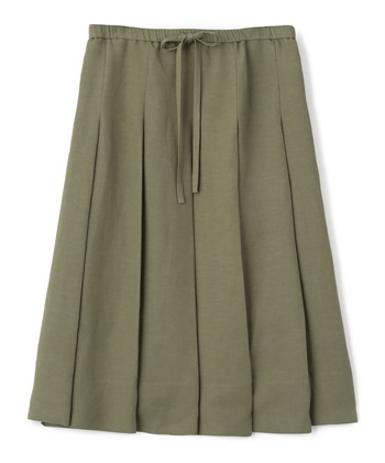 【BLACK FRIDAY】レーヨン×リネンプリーツスカート(カーキ-9号)
