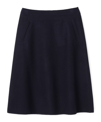 ウールメルトン台形スカート(ネイビー-9号)