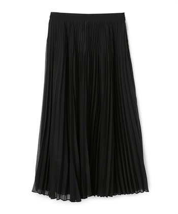 スパンボイルアコーディオンプリーツロングスカート(ブラック-9号)