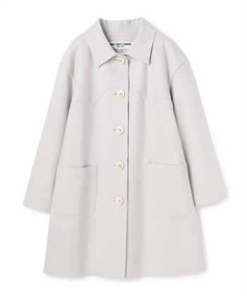 ミディ丈メルトンコート(ライトグレー-9号)