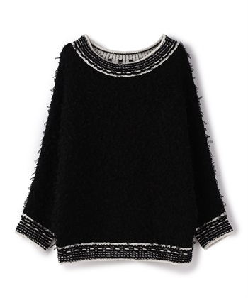 リボンニットトップス(ブラック-9号)