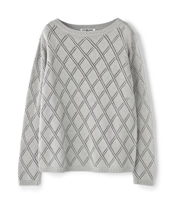 49AV JUNKO SHIMADA 【TIME SALE】ブライトレーヨン格子柄透かし編みニット_variationthumb_1