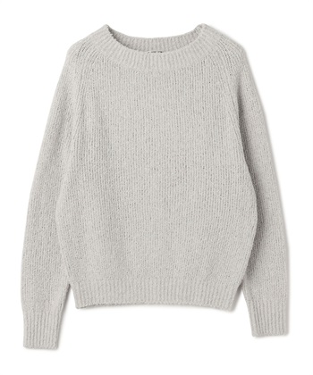 クルーネックパイルニット(ライトグレー-9号)