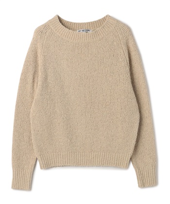 クルーネックパイルニット(ベージュ-9号)