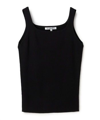 スクエアネックリブタンクトップ(ブラック-9号)