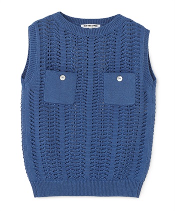 メッシュニットノースリーブプルオーバー(ネイビー-9号)