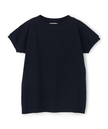 【WEB限定】コットン半袖ニット(ネイビー-9号)