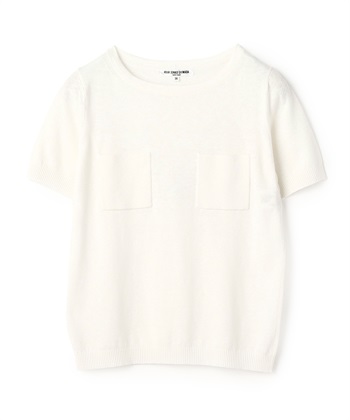 ダブルポケット半袖ニット(オフホワイト-9号)