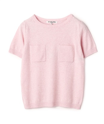 ダブルポケット半袖ニット(ピンク-9号)