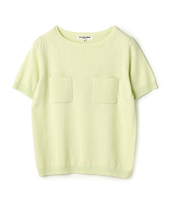 ダブルポケット半袖ニット(グリーン-9号)