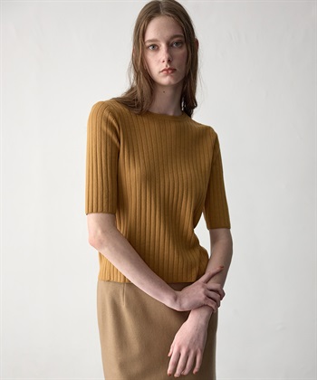 49av ジュンコシマダ　半袖ニットセットアップ ボトルネック半袖ニット 49AV JUNKO SHIMADA｜クロスプラス公式