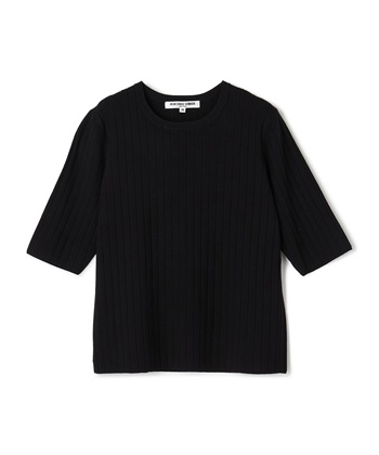 リブニットプルオーバー(ブラック-9号)