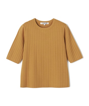 リブニットプルオーバー(キャメル-9号)