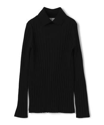 【24時間限定 FLASH SALE】キャッシュウール衿付きニット(ブラック-9号)