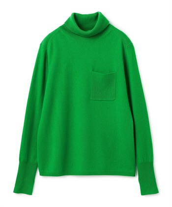 タートルネックカシミヤニット(ライトグリーン-9号)