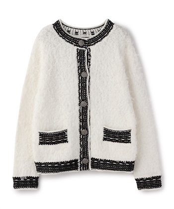 リボンニットカーディガン(ホワイト-9号)