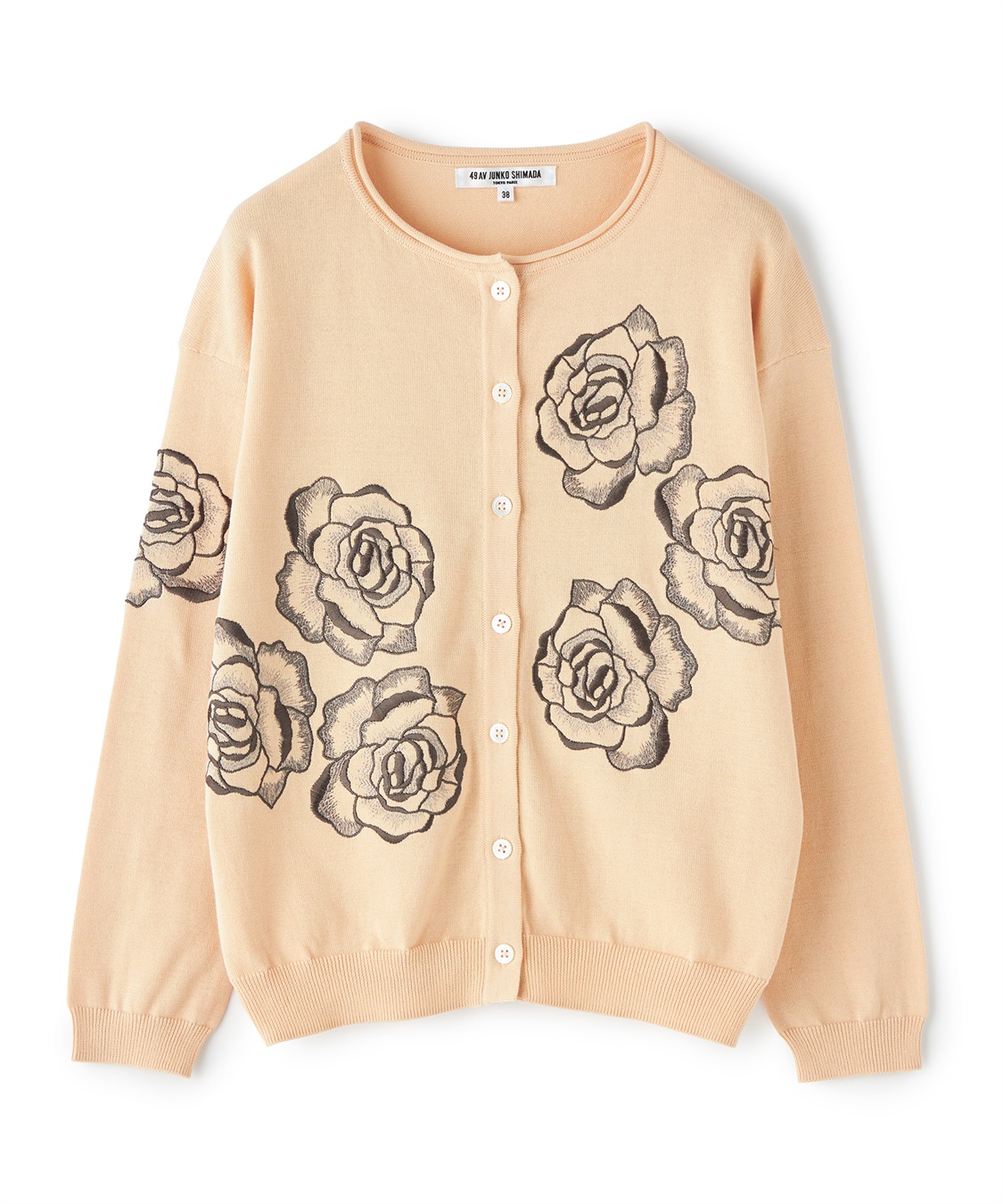 ローズ刺繍長袖クルーネックカーディガン 49AV JUNKO SHIMADA｜クロス