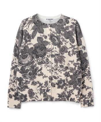 フラワー柄ニットカーディガン(ベージュ-9号)