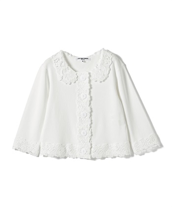 【24時間限定 FLASH SALE】レース付きカーディガン(ホワイト-9号)