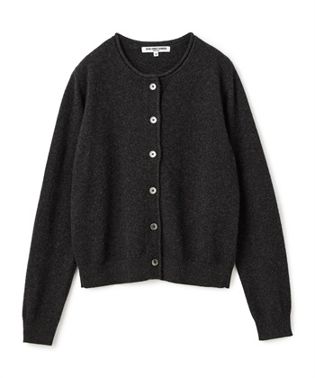 クルーネックカシミヤカーディガン(チャコール-9号)