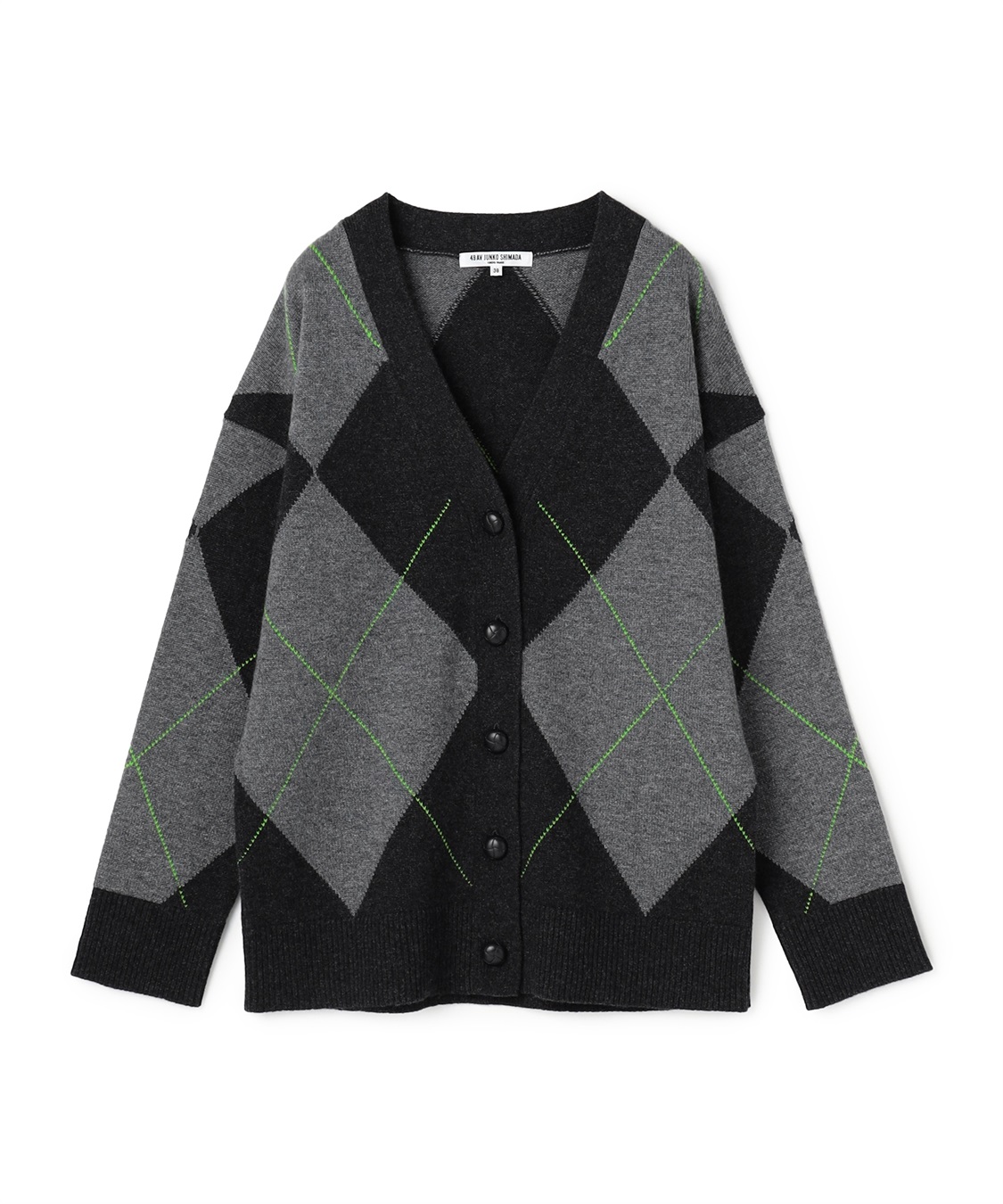 49AV JUNKO SHIMADA アーガイル柄Vネックニットカーディガン_variation_1