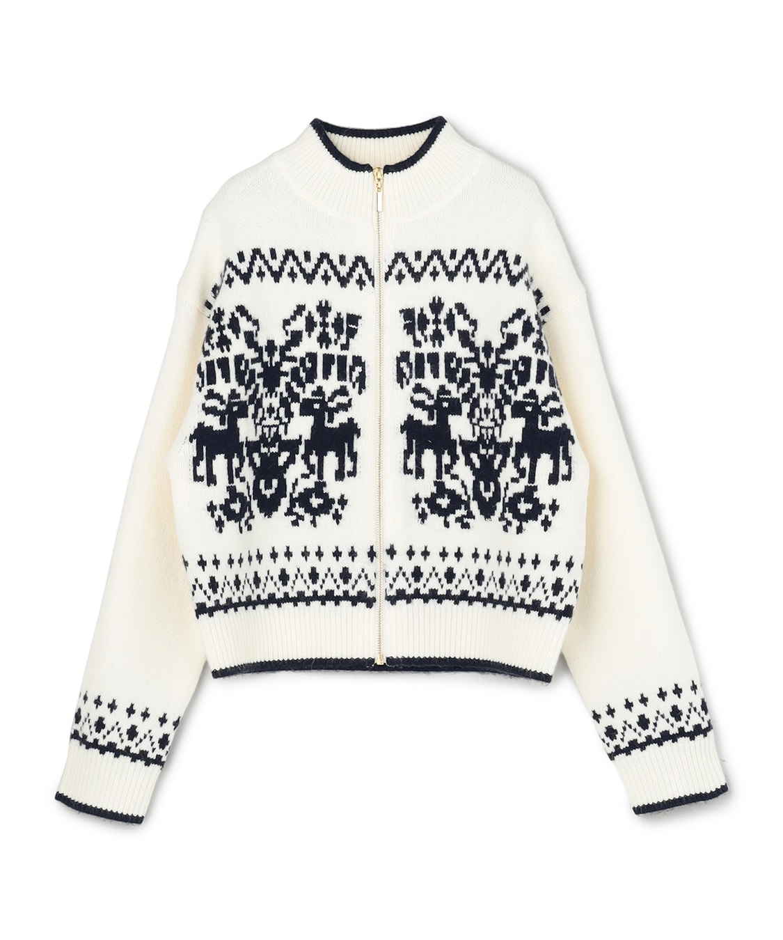 49AV JUNKO SHIMADA 【YEAR END SALE】ジャカードジップアップニットカーディガン_variation_1