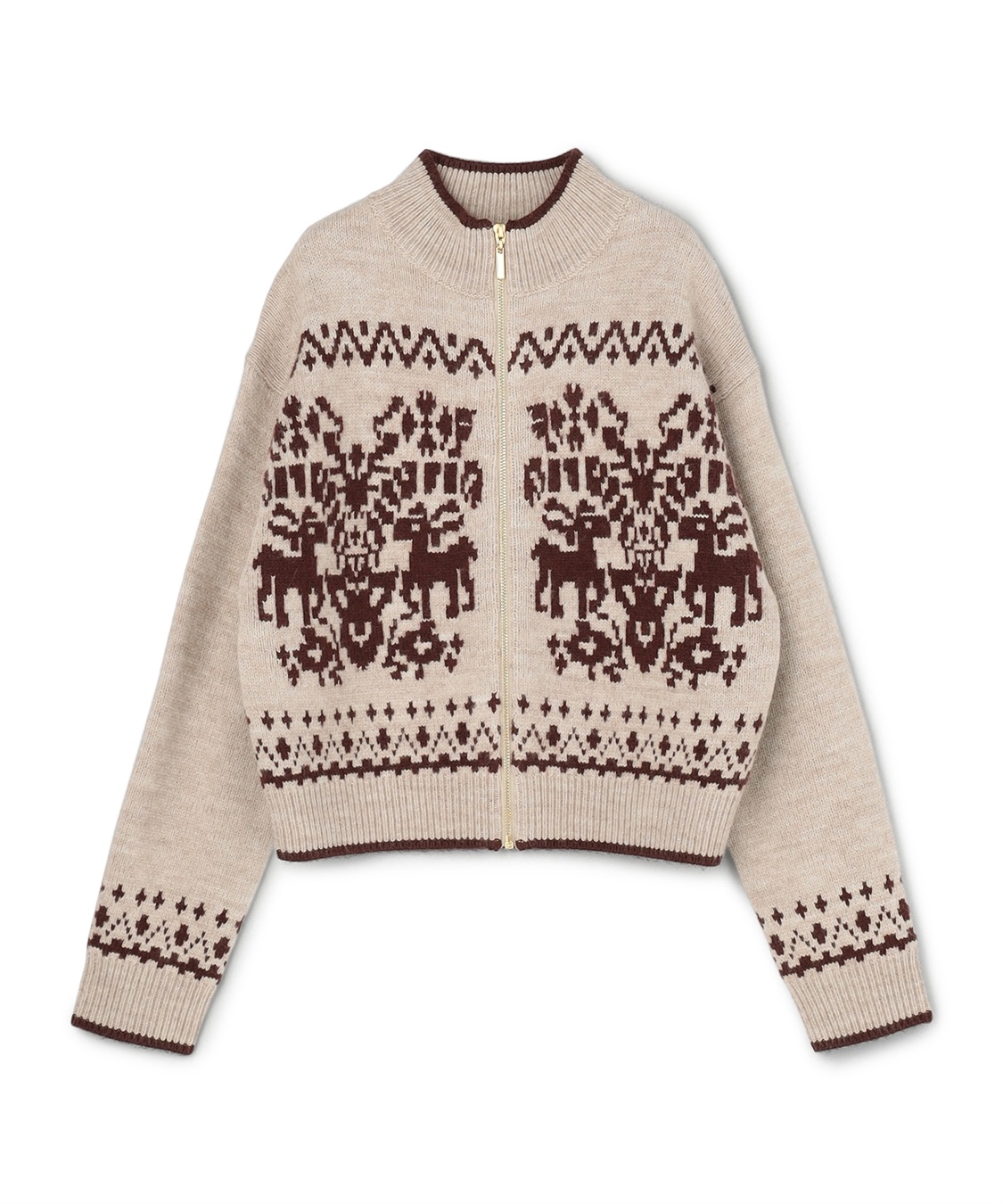 ✨即購入OK✨【美品】ドロシー シューマッハ　ニット ジャカードジップアップニットカーディガン 49AV JUNKO SHIMADA