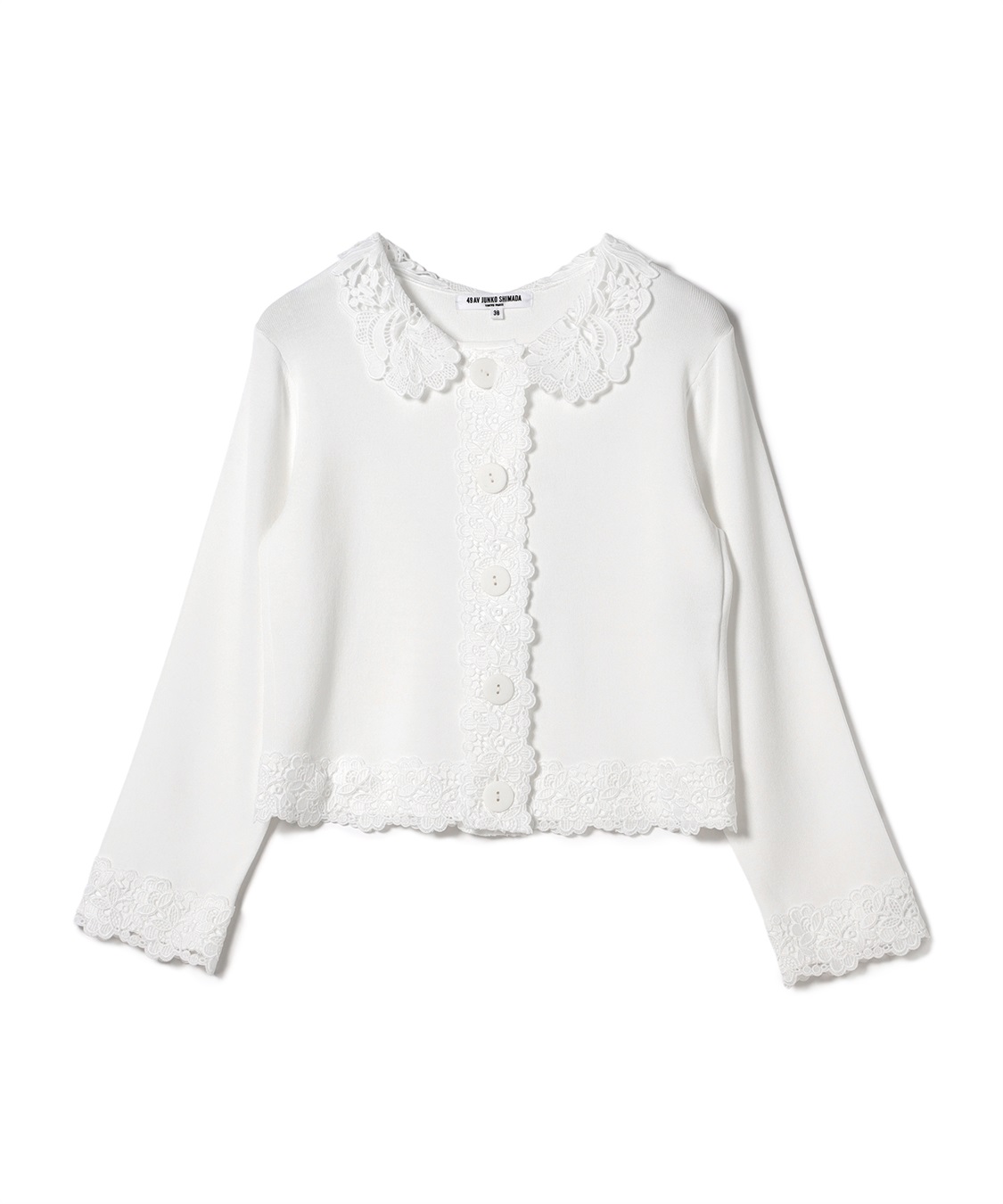 lady　0724 レース衿付きカーディガン 49AV JUNKO SHIMADA｜クロスプラス公式通販