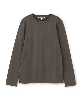 ランダムリブ編みプルオーバー長袖トップス(グレー-9号)