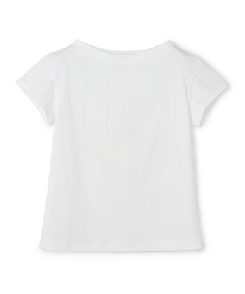 ランダムリブ編みプルオーバー半袖トップス(オフホワイト-9号)