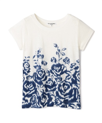 フラワー柄Tシャツ(ブルー-9号)