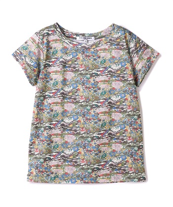 総柄プリントTシャツ(グリーン-9号)