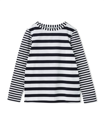 ボーダー柄シルケット長袖シャツ(ボーダー-9号)