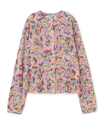 ペイズリー柄カーディガン(ピンク-9号)