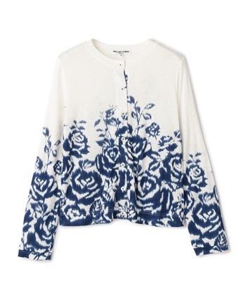 フラワー柄カーディガン(ブルー-9号)