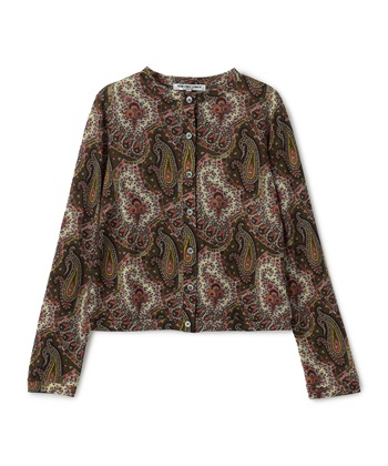 【24時間限定 FLASH SALE】ペイズリー柄カーディガン(ブラウン-9号)