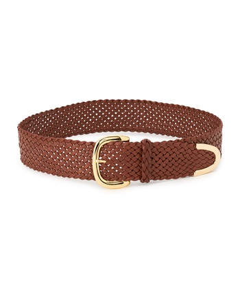 レザーメッシュベルト(キャメル-フリー)