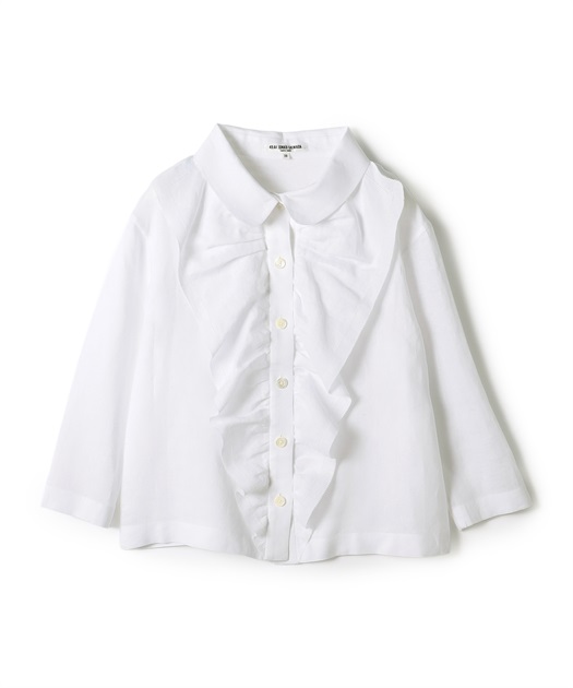 49AV JUNKO SHIMADA フロントフリル麻ブラウス