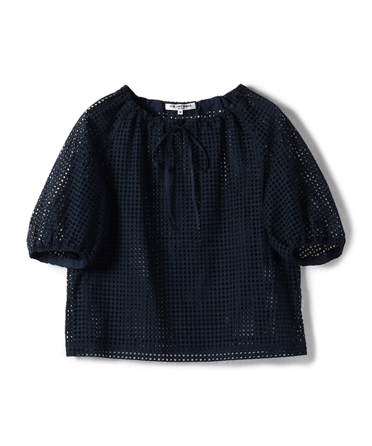 49AV JUNKO SHIMADA ドットレース半袖ブラウス