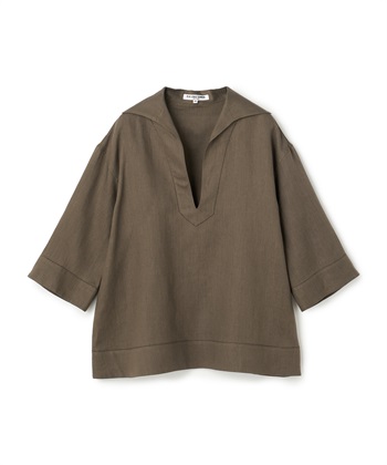 リネンスキッパーブラウス(ブラウン-9号)