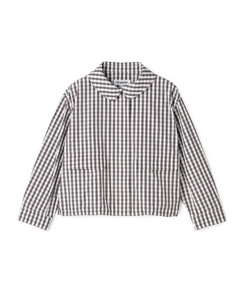 ギンガムチェック柄ブルゾン(チャコール-9号)