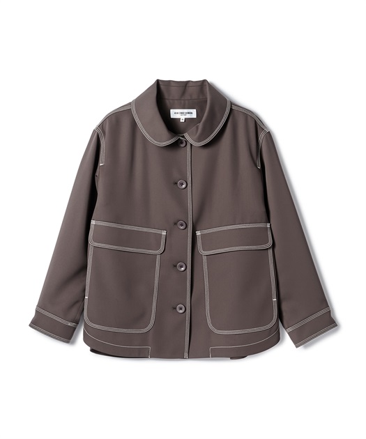 49AV JUNKO SHIMADA シルフィルダブルステッチ入り襟付きジャケット
