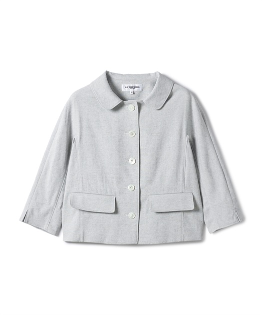 4298 SHIZKA KOMUSO ジップアップジャケット　盛り襟　白グレー trim_fce_item675a4c44a7290.jpg