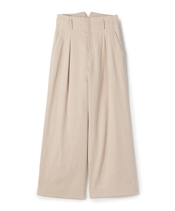 リネン混ワイドパンツ(ベージュ-7号)