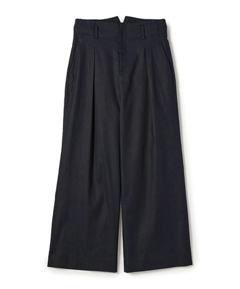 リネン混ワイドパンツ(ネイビー-7号)